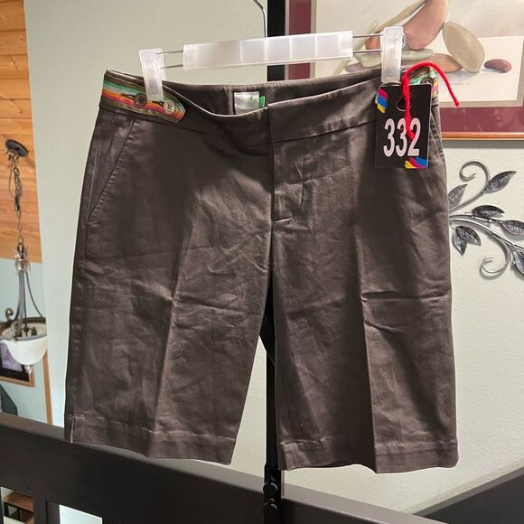 Birdies Brown Women's Bermudas with Colorful Trim #DP332 - Picture 1 of 10